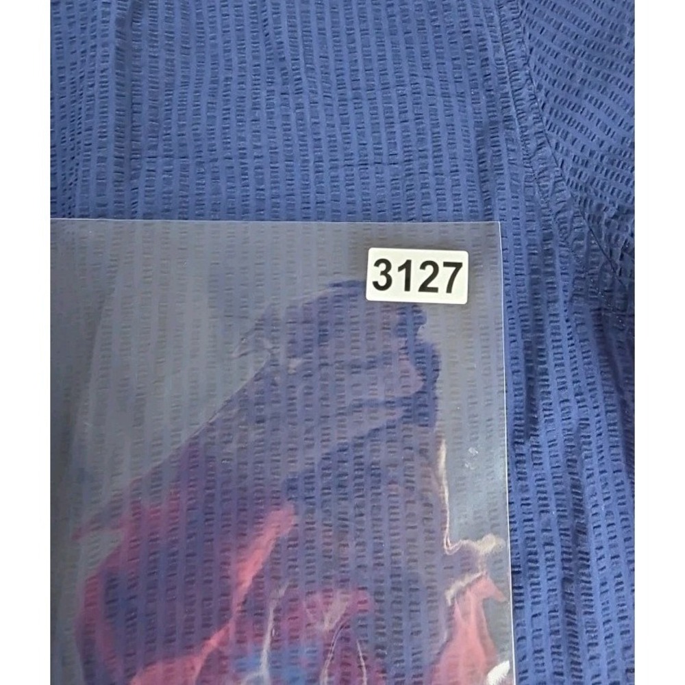 Lands' End Men's L -42-44 Seersucker Short Sleeve Button Down Shirt BLUE - Picture 10 of 10